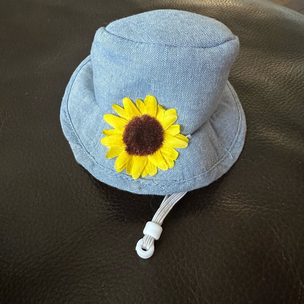 Sunflower blue dog Hat size xs/s